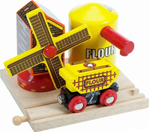 Vláčkodráha budovy - Větrný mlýn se zásobníkem (Bigjigs)