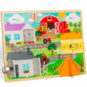Puzzle motorické - Deska každodenních dovedností (Bigjigs)