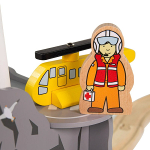 Vláčkodráha tunel - S majákem a heliportem (Bigjigs)