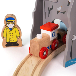 Vláčkodráha tunel - S majákem a heliportem (Bigjigs)