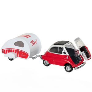 Kovový model - Auto BMW Isetta + přívěs, 1:34-39