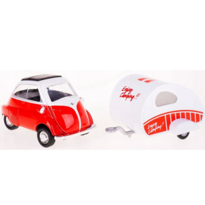 Kovový model - Auto BMW Isetta + přívěs, 1:34-39