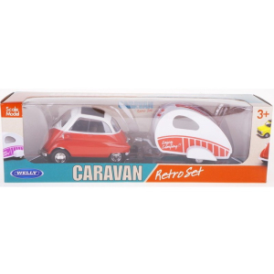 Kovový model - Auto BMW Isetta + přívěs, 1:34-39