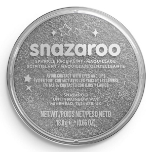 Snazaroo - Barva 18ml, Třpytivá šedá (Sparkle Gun Metal Grey)