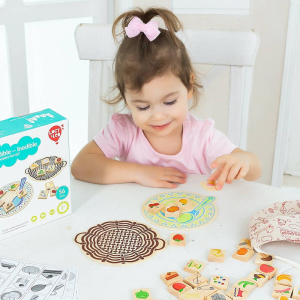 Puzzle výukové - Co kam patří, Jedlý nejedlý, 56ks (Lucy & Leo)