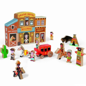 Vláčkodráha tématický set - Story Box Divoký západ (Janod)