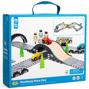 Autodráha - Závodní den dřevěná (Bigjigs)