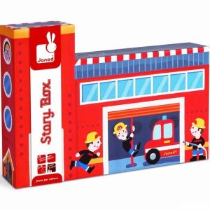Vláčkodráha tématický set - Story Box Hasiči (Janod)
