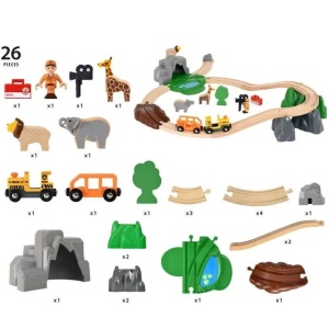 Vláčkodráha Brio - Sada safari, 26 dílů