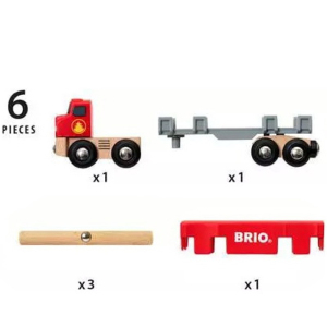 Vláčkodráha auto - Tahač se dřevem (Brio)