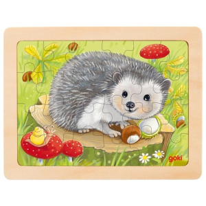 Puzzle na desce - Lesní zvířátka, 24 dílků, 1ks (Goki)