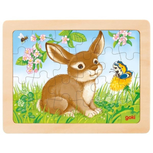 Puzzle na desce - Lesní zvířátka, 24 dílků, 1ks (Goki)