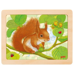 Puzzle na desce - Lesní zvířátka, 24 dílků, 1ks (Goki)