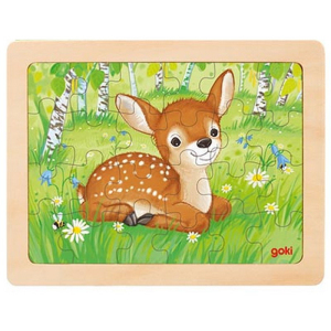 Puzzle na desce - Lesní zvířátka, 24 dílků, 1ks (Goki)
