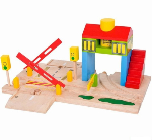 Vláčkodráha přejezdy - Závory s návěstím (Bigjigs)