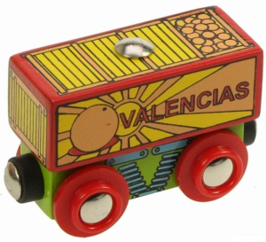 Vláčkodráha vláčky - Vagón s pomeranči (Bigjigs)
