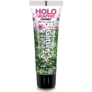 PaintGlow - Třpytky gelové, 12ml Holographic zelené