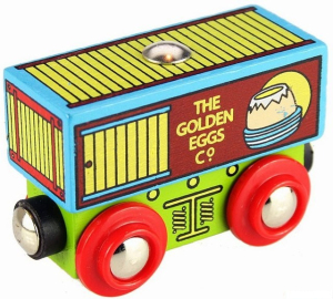 Vláčkodráha vláčky - Vagón s vejci (Bigjigs)