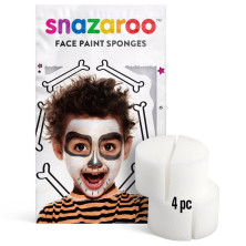 Snazaroo - Houbička bílá půlená na obličejové barvy, 4ks