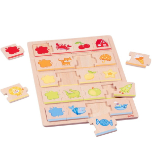Puzzle výukové - Co kam patří, Třídíme barvy, 20 dílků (Goki)