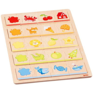 Puzzle výukové - Co kam patří, Třídíme barvy, 20 dílků (Goki)