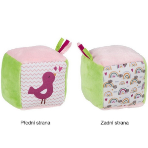 Hračka pro batolata - Kostka textilní, Ptáček (Goki)
