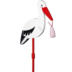 Dekorace dřevěná - Čáp se šátkem, 77cm (Goki)