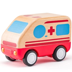 Auto - Dřevo-plast, Sanitka se zvuky a světlem na setrvačník (Woody)