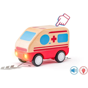 Auto - Dřevo-plast, Sanitka se zvuky a světlem na setrvačník (Woody)