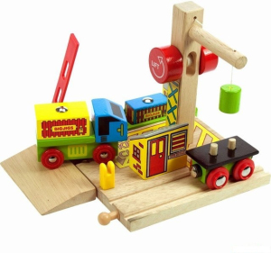 Vláčkodráha jeřáby - Kontejnerové překladiště (Bigjigs)