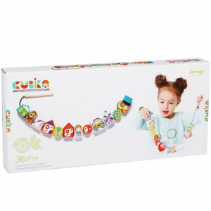 Navlékání tvarů - Kostky pohádka s předlohami (Cubica)