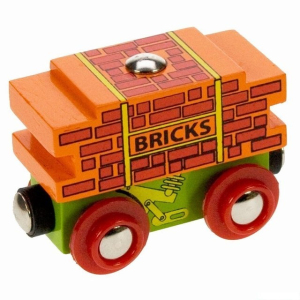 Vláčkodráha vláčky - Vagón s cihlami (Bigjigs)