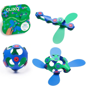 CLIXO - Itsy Green & Blue magnetická stavebnice, 18 kusů