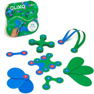 CLIXO - Itsy Green & Blue magnetická stavebnice, 18 kusů