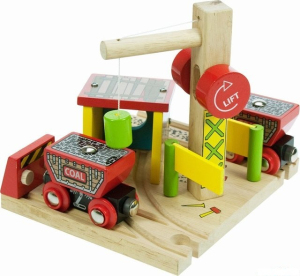 Vláčkodráha jeřáby - Uhelný důl s překladištěm (Bigjigs)