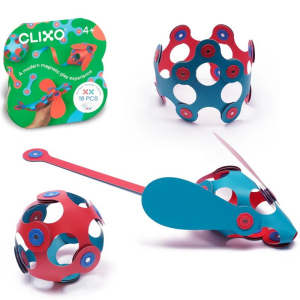 CLIXO - Itsy Flamingo & Turquoise magnetická stavebnice, 18 kusů