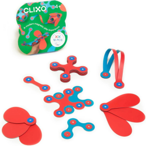 CLIXO - Itsy Flamingo & Turquoise magnetická stavebnice, 18 kusů