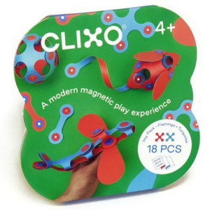 CLIXO - Itsy Flamingo & Turquoise magnetická stavebnice, 18 kusů