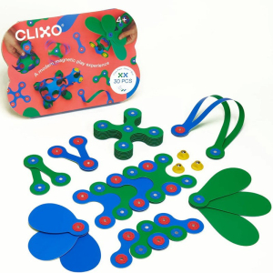 CLIXO - Crew Blue & Green magnetická stavebnice, 30 kusů
