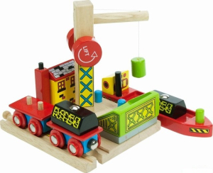 Vláčkodráha jeřáby - Přístav s jeřábem (Bigjigs)