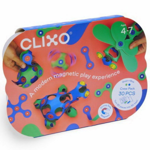 CLIXO - Crew Blue & Green magnetická stavebnice, 30 kusů