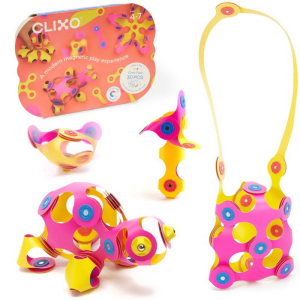 CLIXO - Crew Pink & Yellow magnetická stavebnice, 30 kusů