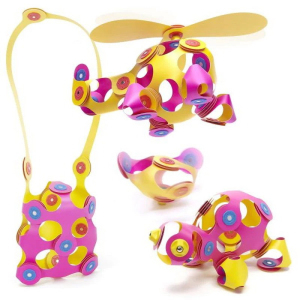 CLIXO - Crew Pink & Yellow magnetická stavebnice, 30 kusů