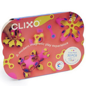 CLIXO - Crew Pink & Yellow magnetická stavebnice, 30 kusů
