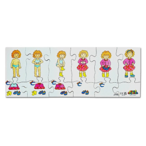 Puzzle výukové - Oblékání dřevěný set 4x12 dílů (Just Jiqsaws)