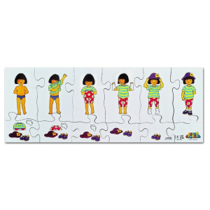 Puzzle výukové - Oblékání dřevěný set 4x12 dílů (Just Jiqsaws)