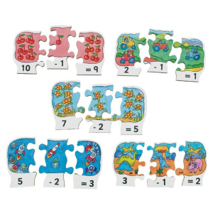 Puzzle výukové - Počty odčítání dřevěné, 30ks (Just Jigsaws)