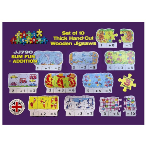 Puzzle výukové - Počty sčítání dřevěné, 30ks (Just Jiqsaws)