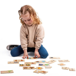 Puzzle výukové - Protiklady dřevěné, 32ks (Bigjigs)