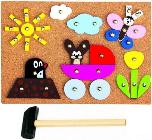 Hra s kladívkem - Deska s přibíjecími tvary, Krtek (Bino)